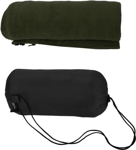 Polar fleece slaapzak - warme en knuffelige microvezel fleece - anti-pilling slaapzak met ritssluiting - volwassenen en kinderen - outdoor camping wandelen reizen - legergroen Sleeping Bag van Polar
