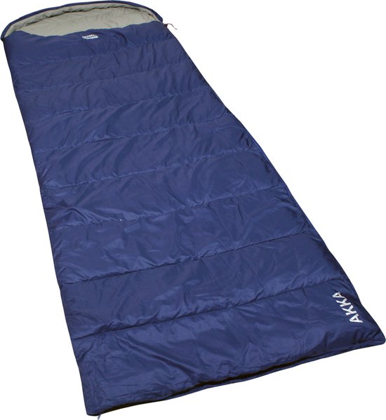 Polydaun AKKA - slaapzak - met capuchon - ripstop - 85x230 cm - blauw/grijs van Poly