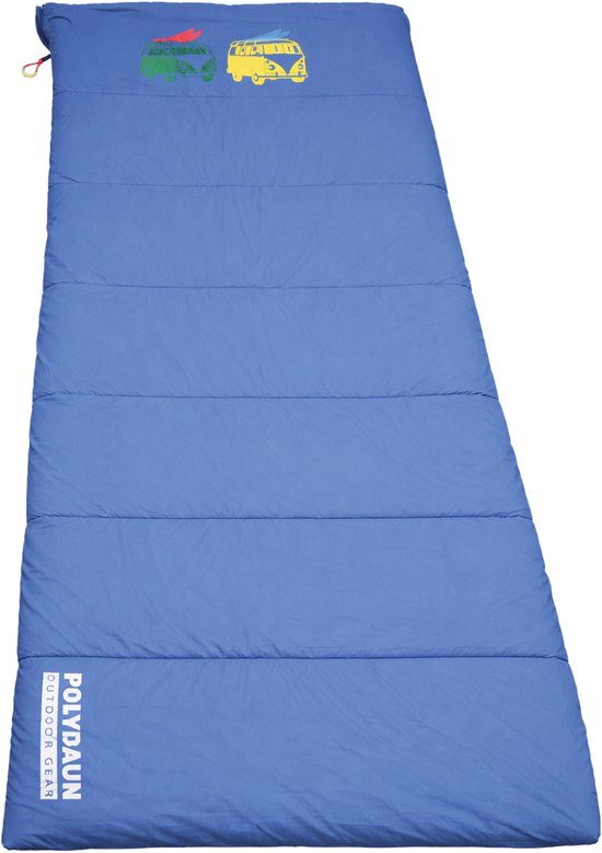 Polydaun Beach house - kinderslaapzak - junior slaapzak - VAN - GRS Isocraft® vulling - blue - 70x160 cm van Merkloos
