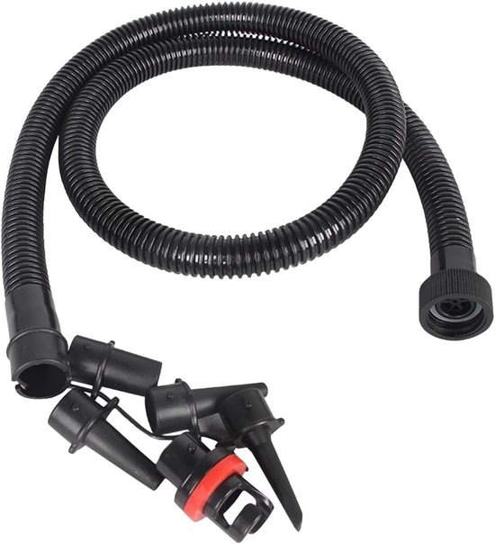 Pomp Adapter Set - Luchtpomp Slang - Opblaasbare Boten Vullen - Universele Pomp Fittingen - 120 cm Lengte - Zwart