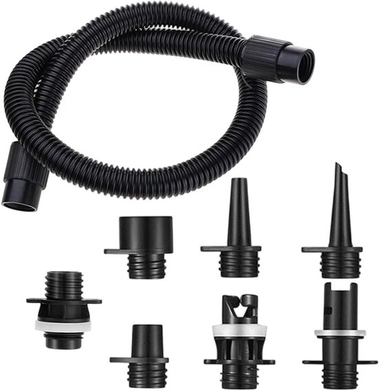 Pomp Adapter Set - Opblaas Mondstuk - Watersport Gereedschap - Zeven Mondstukken - 7-delige Set - Grijs