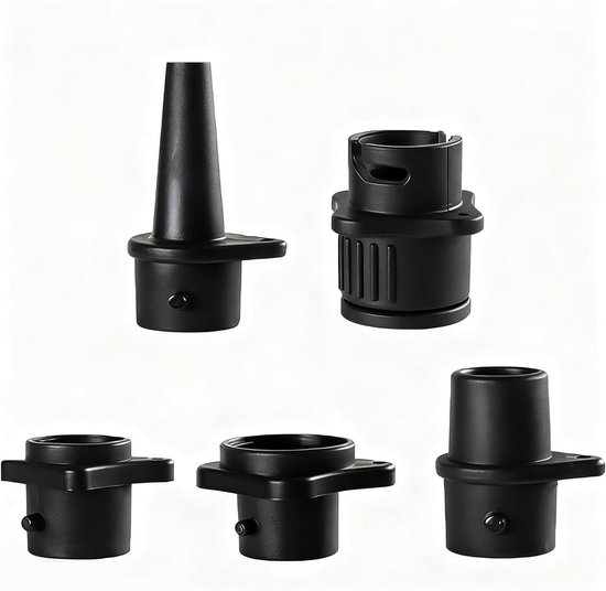 Pomp Adapter Set - Ventiel Converter - Water Sporten - Multifunctioneel - 5 Stuks - Zwart