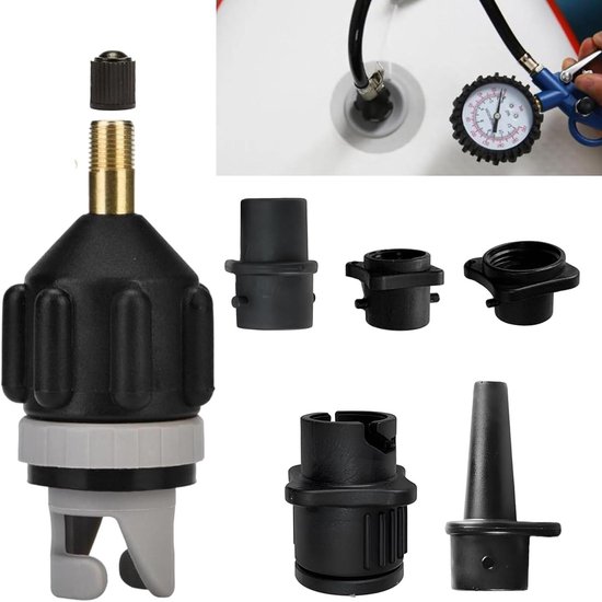 Pomp Adapter - Sup Adapter - Opblaasbare Spullen Vullen - Luchtdichte Verbinding - 100 g - Zwart