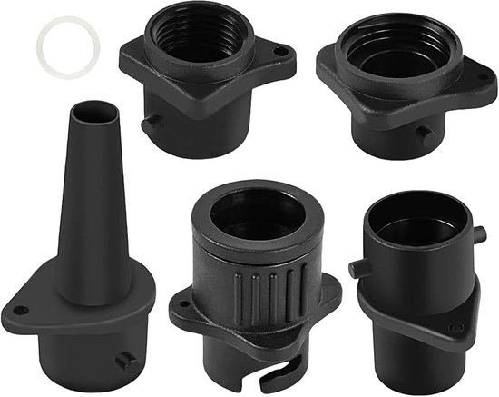 Pompadapter Opblaasapparaten - Opblaas Pomp - Watersport Accessoires - Universele Ventiel Aansluiting - 4 Sproeiers - Zwart