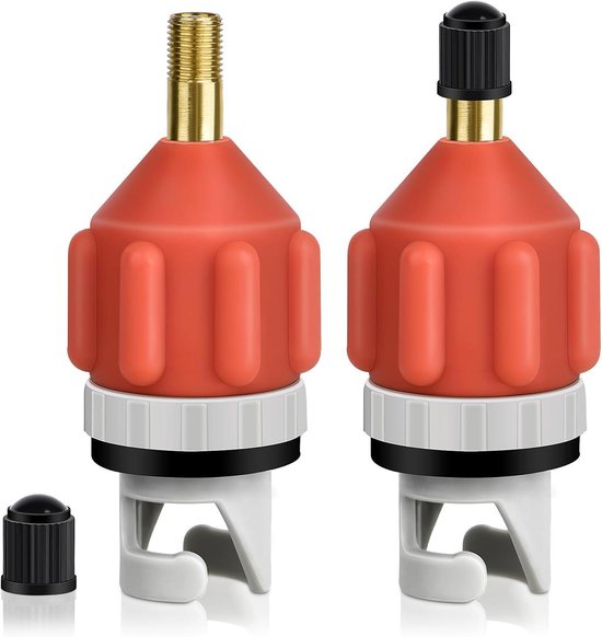 Pompadapter Set - Luchtklep Adapter - Snel Opblazen - Sterke Seal - 2 Stuks - Oranje van Merkloos