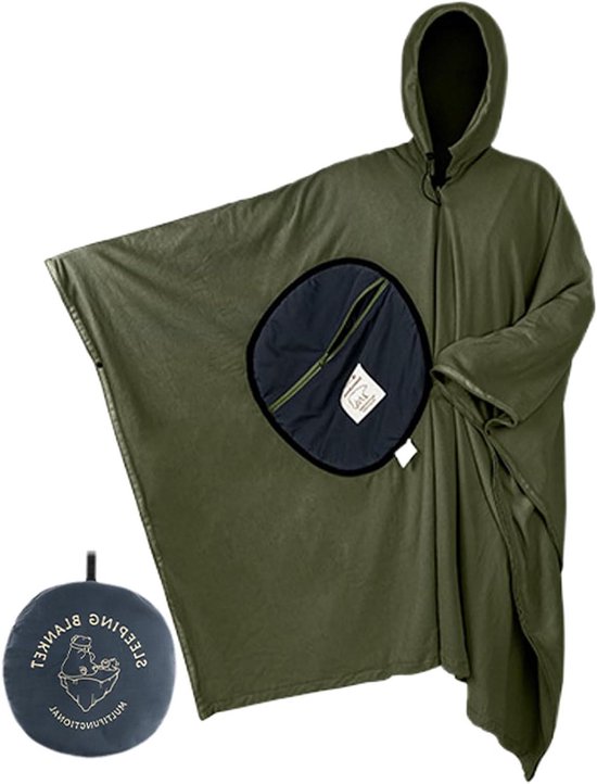 Poncho Slaapzak - Draagbare Deken - Outdoor Avontuur - Waterdicht & Winddicht - 32 cm Diameter - Grijs