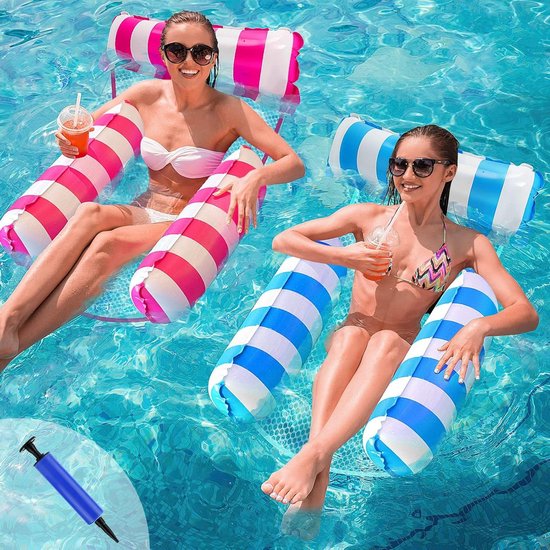 Pool Float Water Hangmat - Opblaasbare Drijvende Stoel - Zwemhangmat voor Volwassenen en Kinderen met Inflator waterhangmat van Merkloos