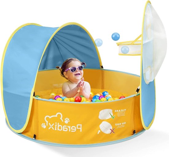 Pop-Up Baby Strandtent met Zwembad voor Kinderen - UV-bestendig, Opvouwbaar, Ideaal voor Buiten Spelen met Ballen en Accessoires