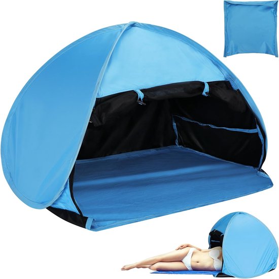 Pop Up Beach Tent - SPF 50+ Beach Headrest Tent - Mini Personal Sun Canopy - Pet Mesh - Face Head - Shade Protection - Tent met Opslagtas voor Strand en Zonnebescherming van Merkloos