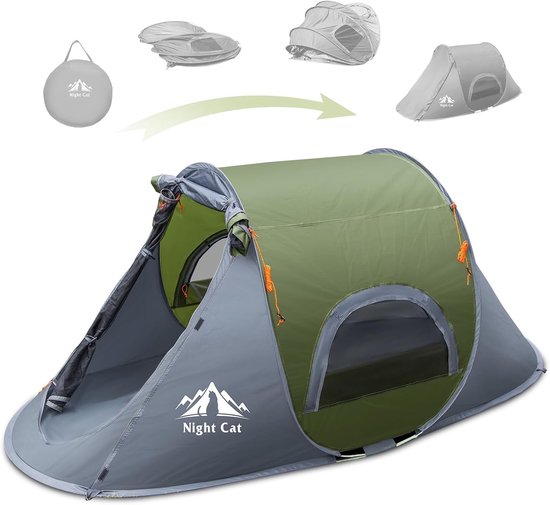 Pop-up Camping Tent voor 1 Persoon - Waterdichte, Eenvoudige Opzet en Ideaal voor Buitenactiviteiten