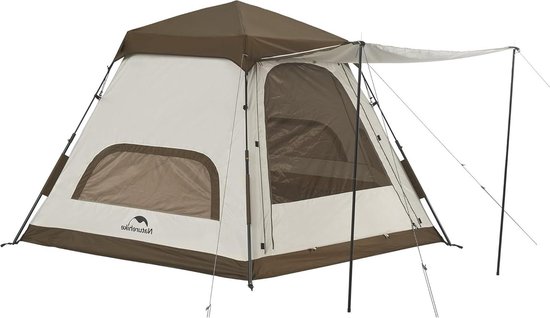 Pop-up Campingtent - 4 Persoon Automatisch - Eenvoudig Opzetten - Waterdicht - Winddicht - UV-bescherming - Familie Camping - Tuin - Buiten kamperen voor beginners van Merkloos