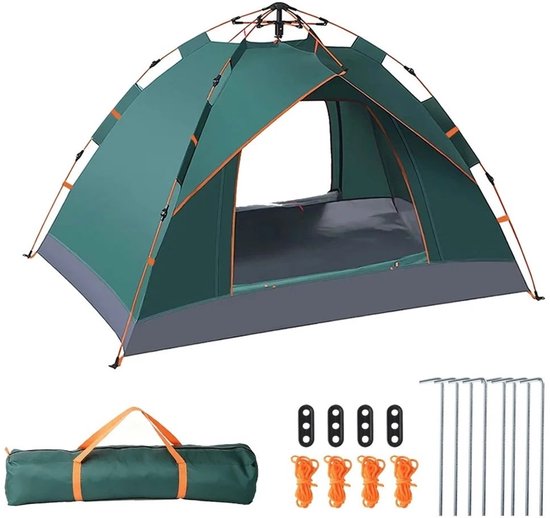Pop - up kampeertent - 2 personen - groen - snel opzetten - waterafstotend