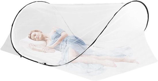 Pop-up Muggennet 200x100x70cm voor eenpersoonsbed - Vouwbaar, draagbaar en ideaal voor kamperen, reizen en buitengebruik met eenvoudige installatie