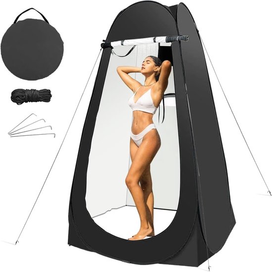 Pop-up Privétent - Mobiele Kleedkamer - Outdoor Douchen - Directe Opbouw - 150 x 150 x 190 cm - Zwart