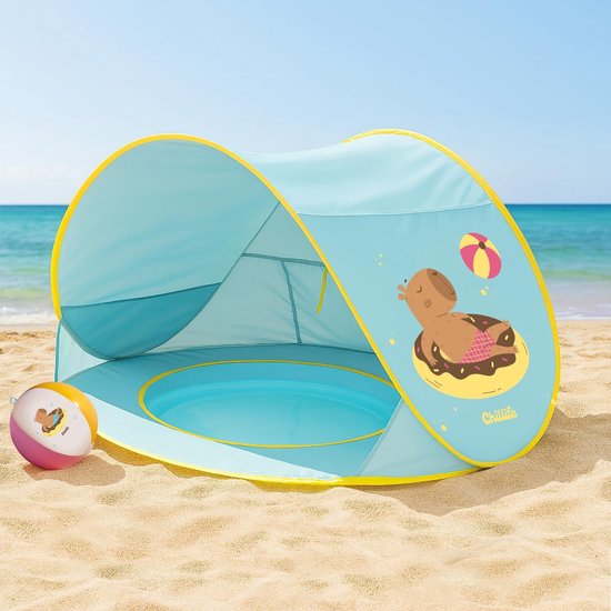 Pop-up Strandtent Baby & Kind UPF50+ – Met Speelbad, UV-Bescherming & Draagtas