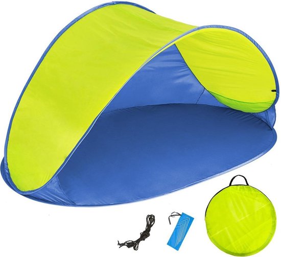 Pop up strandtent beach shelter blauw-geel 401680 van POP