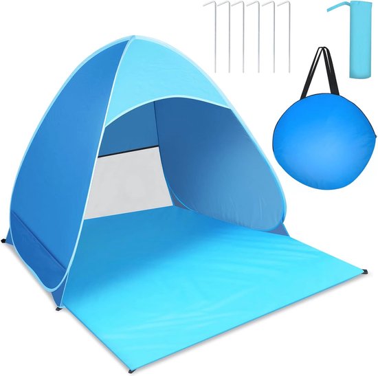 Pop-Up Strandtent met UPF 50+ Bescherming - Draagbare en Lichtgewicht Strandhut voor 1-2 Personen van POP