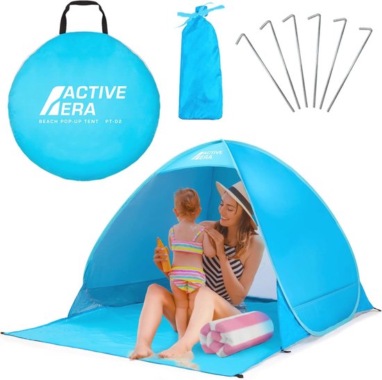 Pop-up strandtent met UPF 50+ bescherming en draagtas van POP