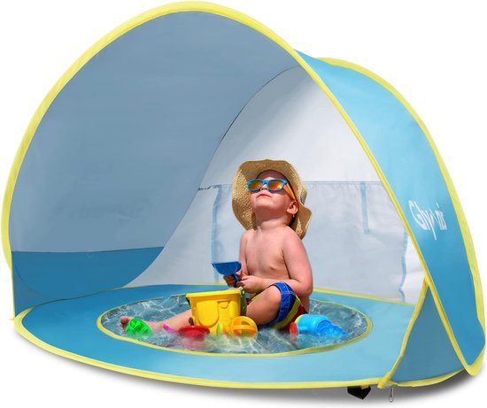 Pop-up strandtent voor baby's, strandtent met scheidbaar zwembad, uv-bescherming UPF 50+, zonnescherm, voor peuters van 0-3 jaar van Babymoov