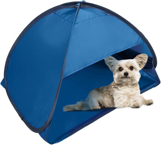 Pop-up strandtent, zonwerende tent, huisdierzonwerende tent, 1-pack mini strandtent, voor kamperen, picknicken, vissen en familie (L: 80*50*55cm) - blauw van Merkloos