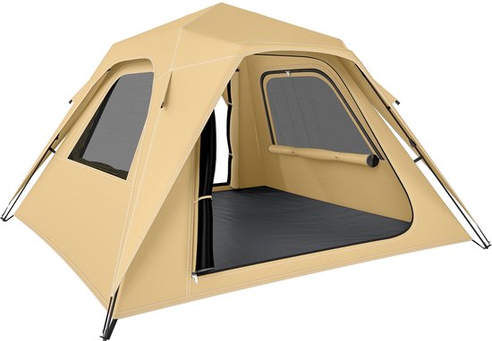 Pop-up Tent 2-3Personen - Kampeertent - - Camping Tent 240x240x160cm - Snel Opzetbaa - Voor Camping & Outdoor - Waterdicht en UV-bestendig - Khaki van Merkloos