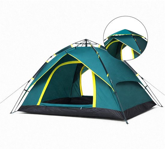 Pop-up Tent 2 Persoons met Draagtas – Waterdichte Kampeertent – Compact, Draagbaar, Licht & Snel Opgezet – Paraplu Tent – Met Haringen & Scheerlijnen – Voor Camping & Outdoor – Groen – Van Campingwise