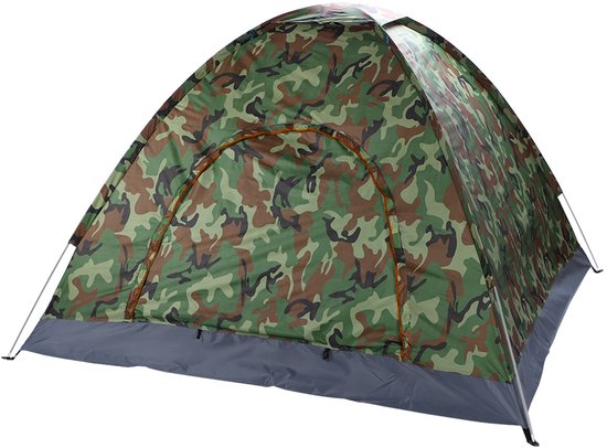 Pop up tent - 200x200x130cm - met klamboe - camouflag﻿e van FlinQ