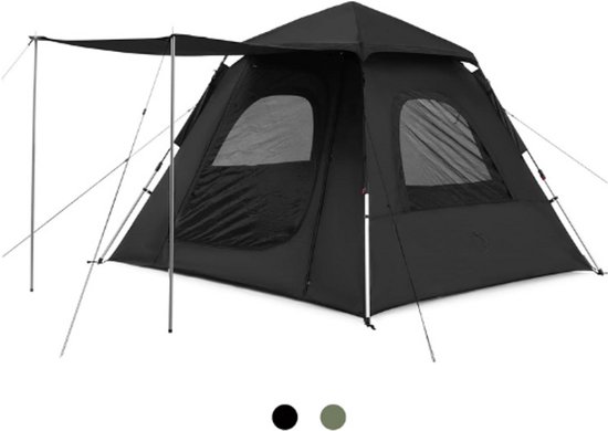 Pop Up Tent - Automatische 3 Persoons Familie Tenten - Snelle Montage - Waterdicht & Winddicht - Ideaal Als Camping - Festival & Reistent - Ultralicht & Robuust van Bo-Camp