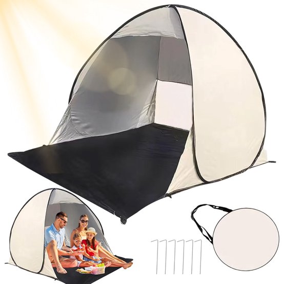 Pop Up Tent - Automatische tent - 2 personen - UV-bescherming - 190T polyester - zilvercoating - geventileerd - lichtgewicht - 160x150x127 cm - voor park, tuin en kamperen