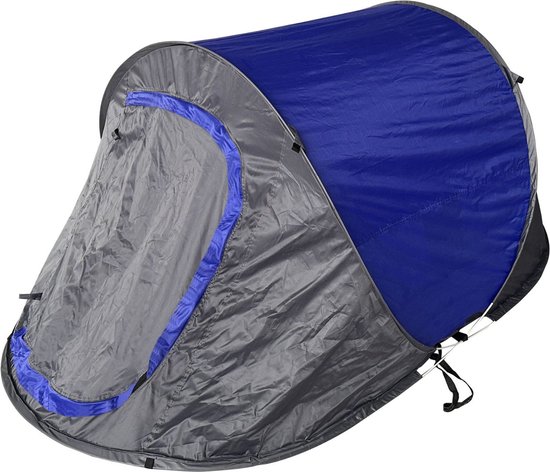 Pop-up tent Blauw voor 2 personen outdoor kampeertent trekking festival van Merkloos