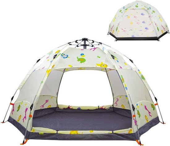 Pop Up Tent - Dome Tent - Kamperen en Festivals - Snel Opzetbaar Systeem - 4 Persoons - Cartoon