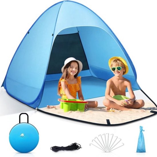 Pop up tent - Tent - Strandtent 2 Seconden - Maat S (voor 1-3 personen) met dubbele rits - UV-bescherming - Draagbaar en extra licht, voor tuin, barbecue, wandelen van Dusq.