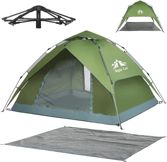 Pop Up Tent voor 3-4 Personen - Eenvoudig Op te Zetten, Waterdicht en Multifunctioneel voor Kampeeruitjes en Tuinactiviteiten