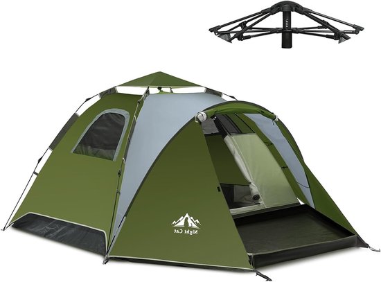 Pop-up Tent voor 3-4 Personen: Waterdichte Camping Tent Makkelijk Op Te Setten voor Familie Festivals, Kamperen en Picknicks in Tuin en Park