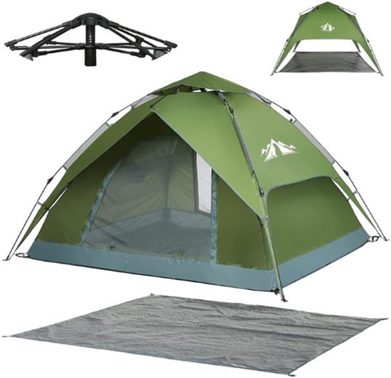 Pop Up Tent Voor 3-4 Personen - Waterdichte Kampeertent Eenvoudig Op Te Zetten Voor Familie - Festivals - Kampeer - Picknicks In Tuin - Achtertuin - Park van Lumaland
