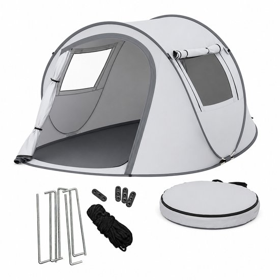 Pop-up tent - zelfopzettend - 245x105x150 cm - grijs