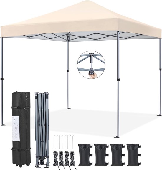 Pop-up Tuinpaviljoen 3x3m met UV Bescherming en Verstelbare Hoogte - Waterdicht en Gemakkelijk Verplaatsbaar van POP