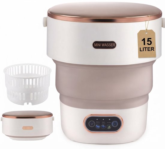 Popalino - 15L Camping Wasmachine - Opvouwbare - Mini - Met Centrifuge - Wasmachine-emmer - Reinigingsmachine - Reiswasmachine van Popalino®