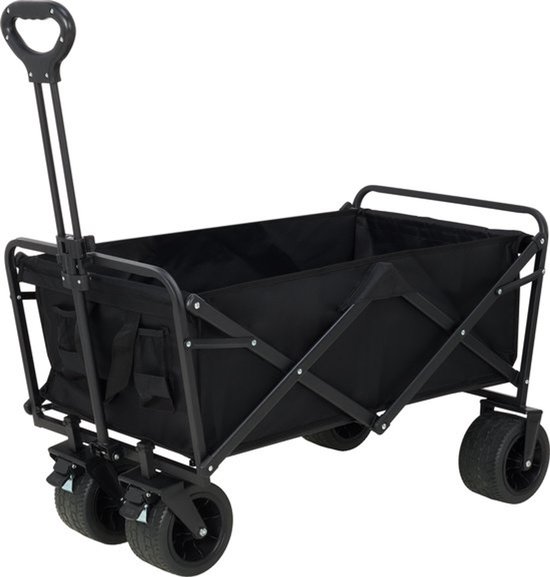 Popalino® - Bolderkar XL - Opvouwbaar - 180KG Draagkracht - Draaibare Wielen - 90 x 52 x 96 CM - Verstelbaar - Zwart