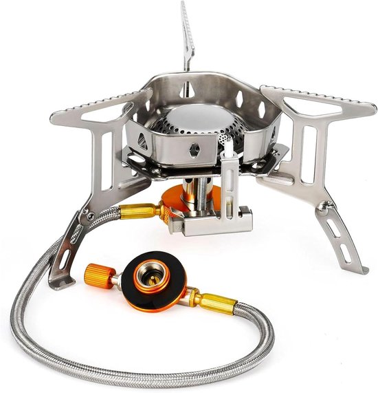 Portable camping gas stove - 3500W - piezo ontsteking - voor fishing van Merkloos