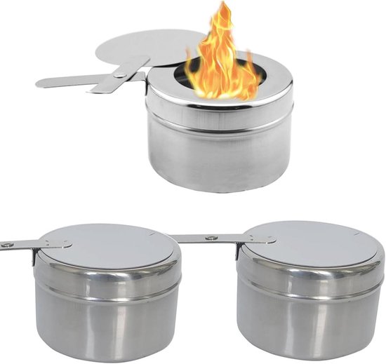 Portable Fondue Burner Paste Burner - Alcohol Cookers for Fondue Camping Hiking Cooking Tea Coffee Hot Drink Stove (3Pcs) van EsportsMJJ
