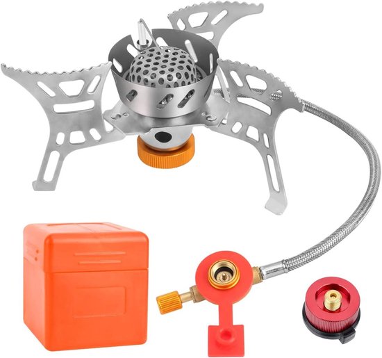 Portable gas stove mini - winddicht - voor picknick, kamperen, wandelen - 3900W van BluMill