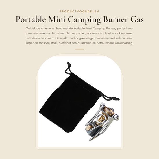 Portable Mini Camping Burner - Gas Camping Kooktoestel - Lichtgewicht en Compact - Ideaal voor Buitenactiviteiten - Geschikt voor Kampere...