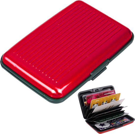 Portemonnee - Pasjeshouder rood - 10 pasjes - creditcardhouder - mapje voor pasjes - bankpashouder - card holder - card wallet - mannen en vrouwen van SLIMM.