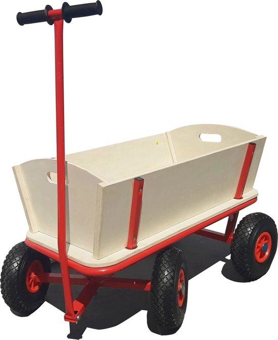 Power Tower Bolderkar met houten schotten 88x44x52 cm ongemonteerd van Power Tower