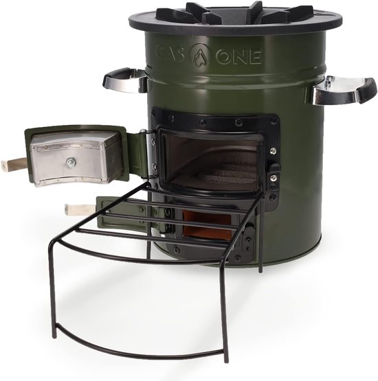 Premium Houtkachel voor Camping en Survival – Draagbare Geïsoleerde Raketkachel voor Backpacken en Wandelen van Ironclad Supply