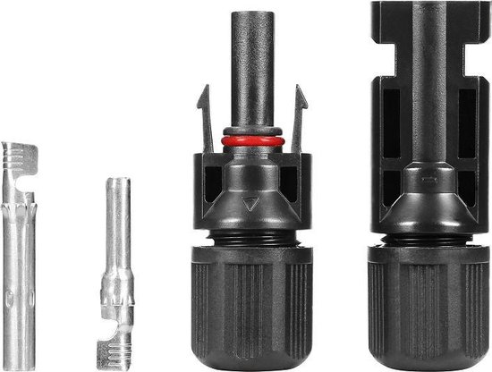 Premium MC4 Solar Connector Set (Male + Female) - IP67 Rated - 1.5-6mm² Wire Compatibility - Professional Grade - Solar Panel Junction van Merkloos