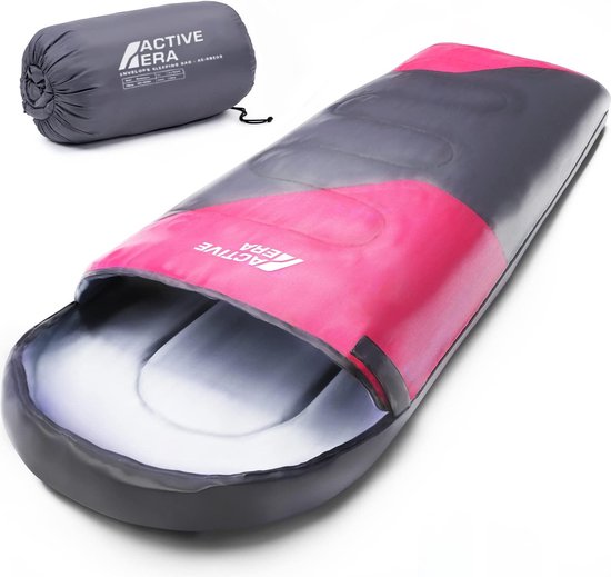 Premium mummieslaapzak 250 GSM, slaapzak winter & zomer, 0°C tot 15°C, indoor en outdoor kamperen, festivals, slaapzak waterafstotend, ultralicht, klein pakformaat