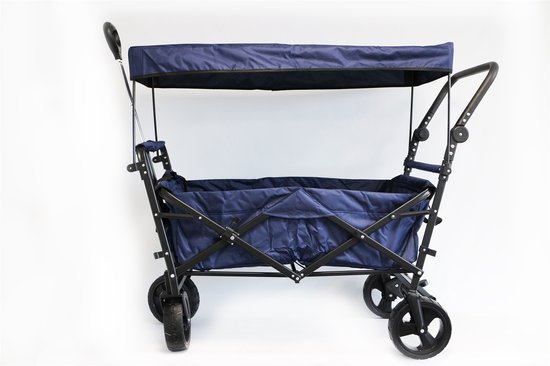 Premium XXL trolley marineblauw met dak van Leco