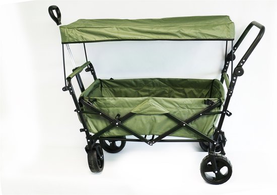 Premium XXL trolley olijfgroen met dak van TecTake